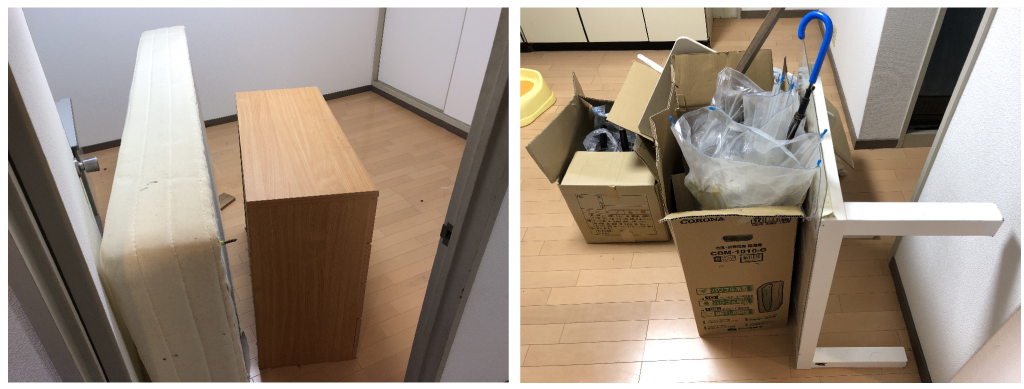 熊本市でお引っ越しに伴う不用品(机、テーブル、ベッドなど)の回収のご依頼　お客様の声